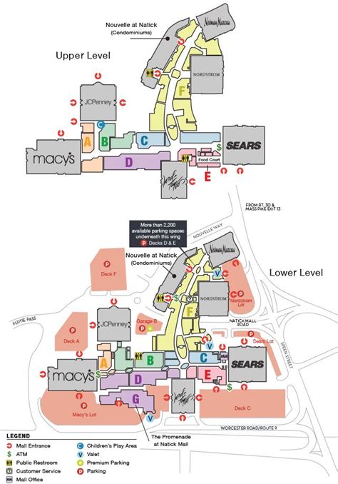 natick mall store directory map.